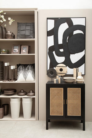 Corso Black Sideboard with Two Rattan Doors - Canwell Interiors Limited - Xshowhome