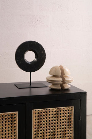 Corso Black Sideboard with Two Rattan Doors - Canwell Interiors Limited - Xshowhome