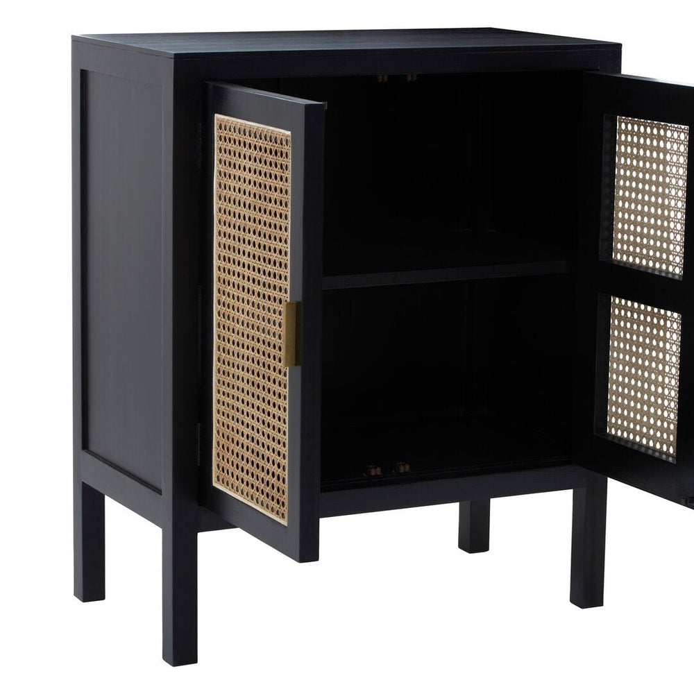 Corso Black Sideboard with Two Rattan Doors - Canwell Interiors Limited - Xshowhome