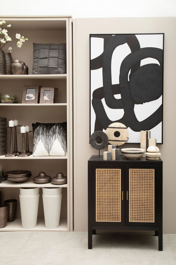 Corso Black Sideboard with Two Rattan Doors - XShowhome Limited - Xshowhome