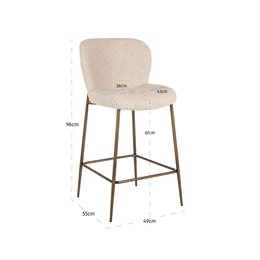 Counter stool Odarby brown tweed fire retardant - Canwell Interiors Limited - Richmond