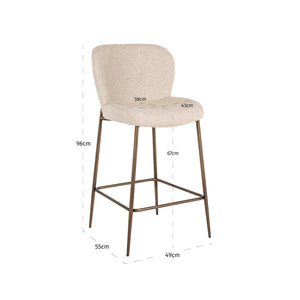 Counter stool Odarby brown tweed fire retardant - Canwell Interiors Limited - Richmond