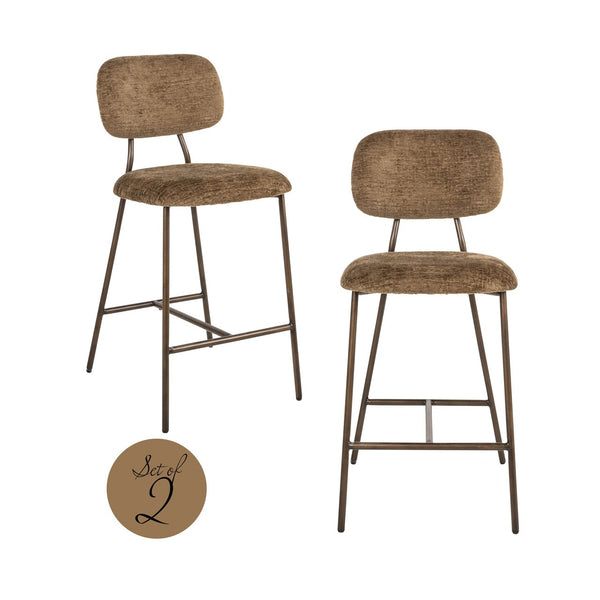 Counter stool Xenia brandy fusion fire retardant (Set of 2) - Canwell Interiors Limited - Richmond