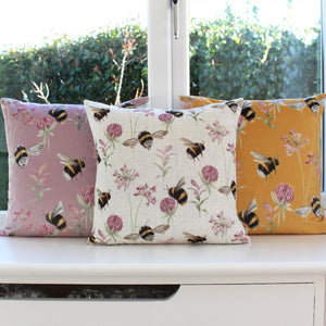Country Bee Garden 43x43 Feather Filled Cushion Heather - Canwell Interiors Limited - Riva