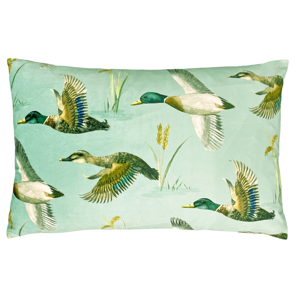Country Duck Pond 40x60 Feather Filled Cushion Mint - Canwell Interiors Limited - Riva