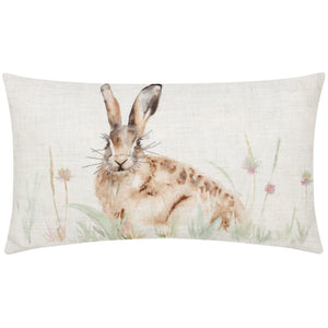Country Hare 30x50 Feather Filled Cushion Natural - Canwell Interiors Limited - Riva