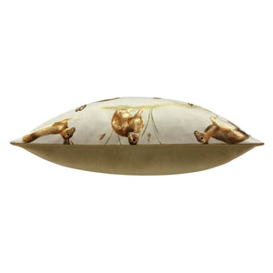 Country Running Hares 43x43 Feather Filled Cushion Taupe - Canwell Interiors Limited - Riva