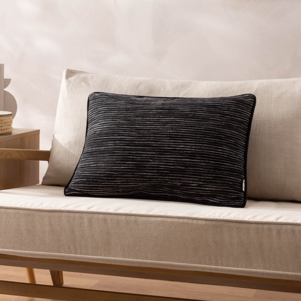 Cove 35x50 Feather Filled Cushion Black - Canwell Interiors Limited - Riva