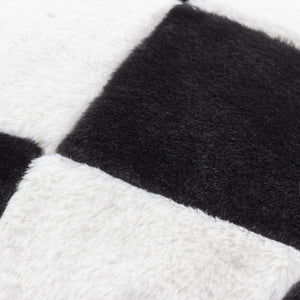 Cozee Check 50x50 Feather Filled Cushion Black - Canwell Interiors Limited - Riva