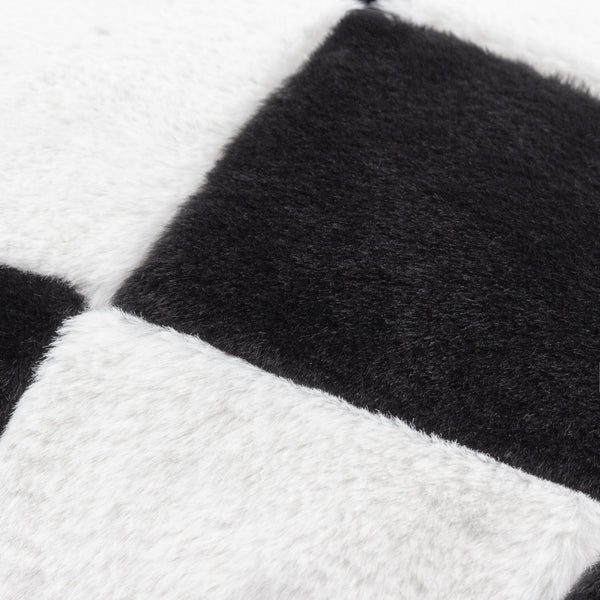 Cozee Check 50x50 Feather Filled Cushion Black - Canwell Interiors Limited - Riva