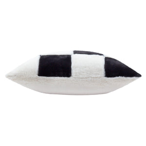 Cozee Check 50x50 Feather Filled Cushion Black - Canwell Interiors Limited - Riva