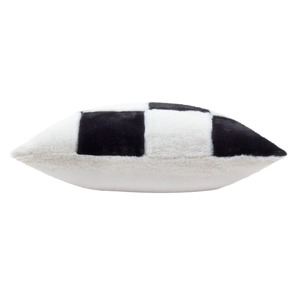 Cozee Check 50x50 Feather Filled Cushion Black - Canwell Interiors Limited - Riva