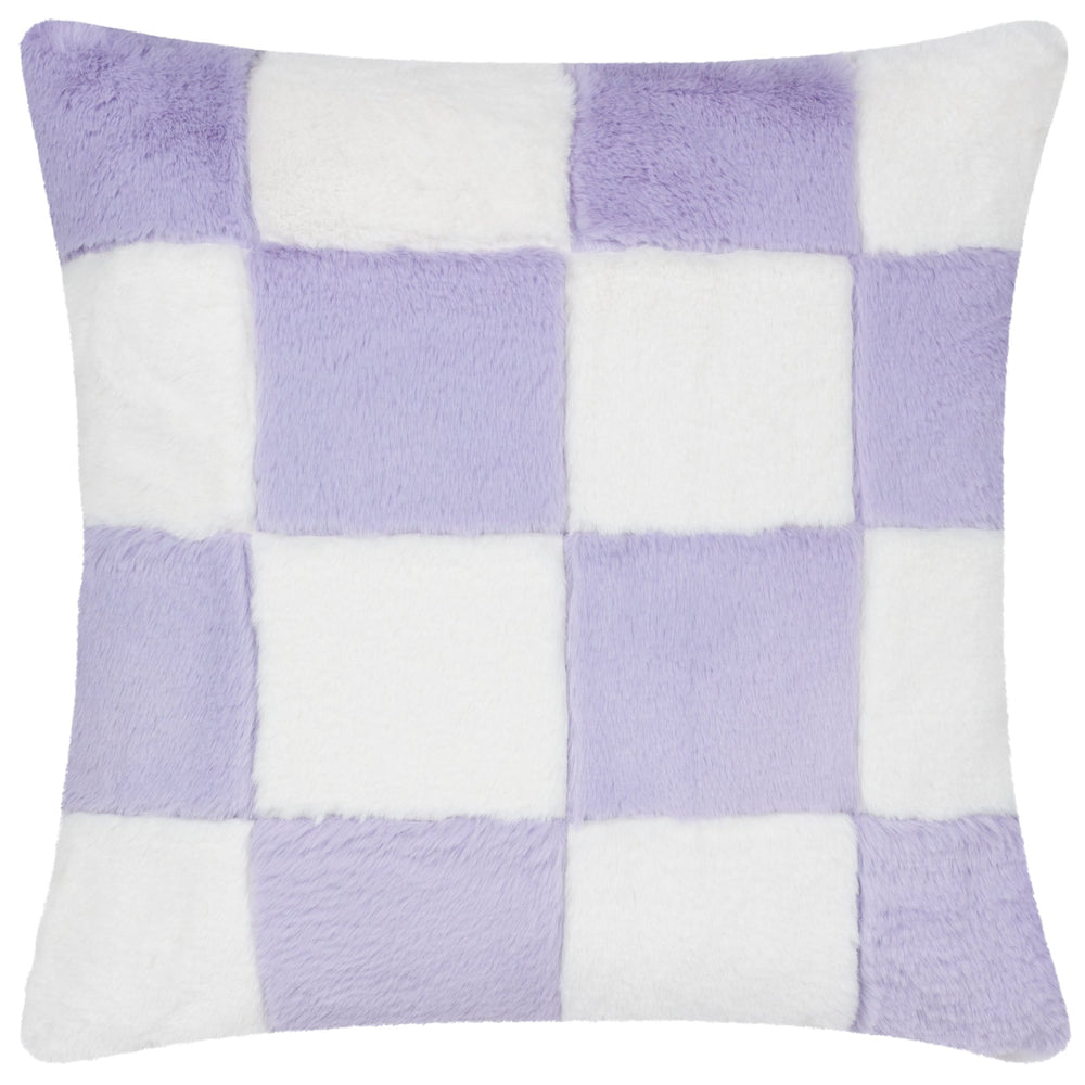 Cozee Check 50x50 Feather Filled Cushion Lilac - Canwell Interiors Limited - Riva