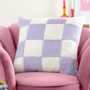 Cozee Check 50x50 Feather Filled Cushion Lilac - Canwell Interiors Limited - Riva