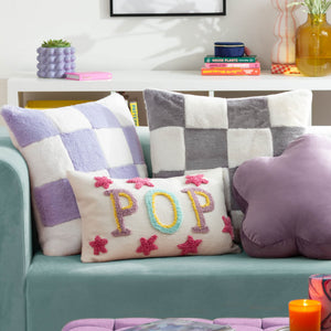Cozee Check 50x50 Feather Filled Cushion Lilac - Canwell Interiors Limited - Riva
