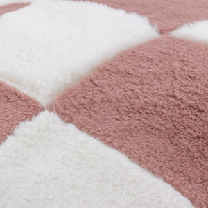 Cozee Check 50x50 Feather Filled Cushion Pink - Canwell Interiors Limited - Riva
