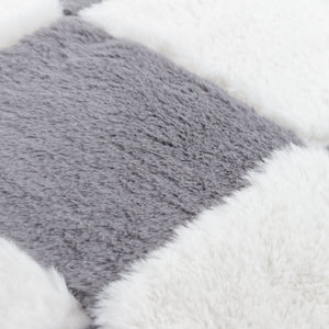 Cozee Check 50x50 Feather Filled Cushion Slate Blue - Canwell Interiors Limited - Riva