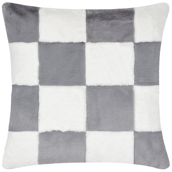 Cozee Check 50x50 Feather Filled Cushion Slate Blue - Canwell Interiors Limited - Riva