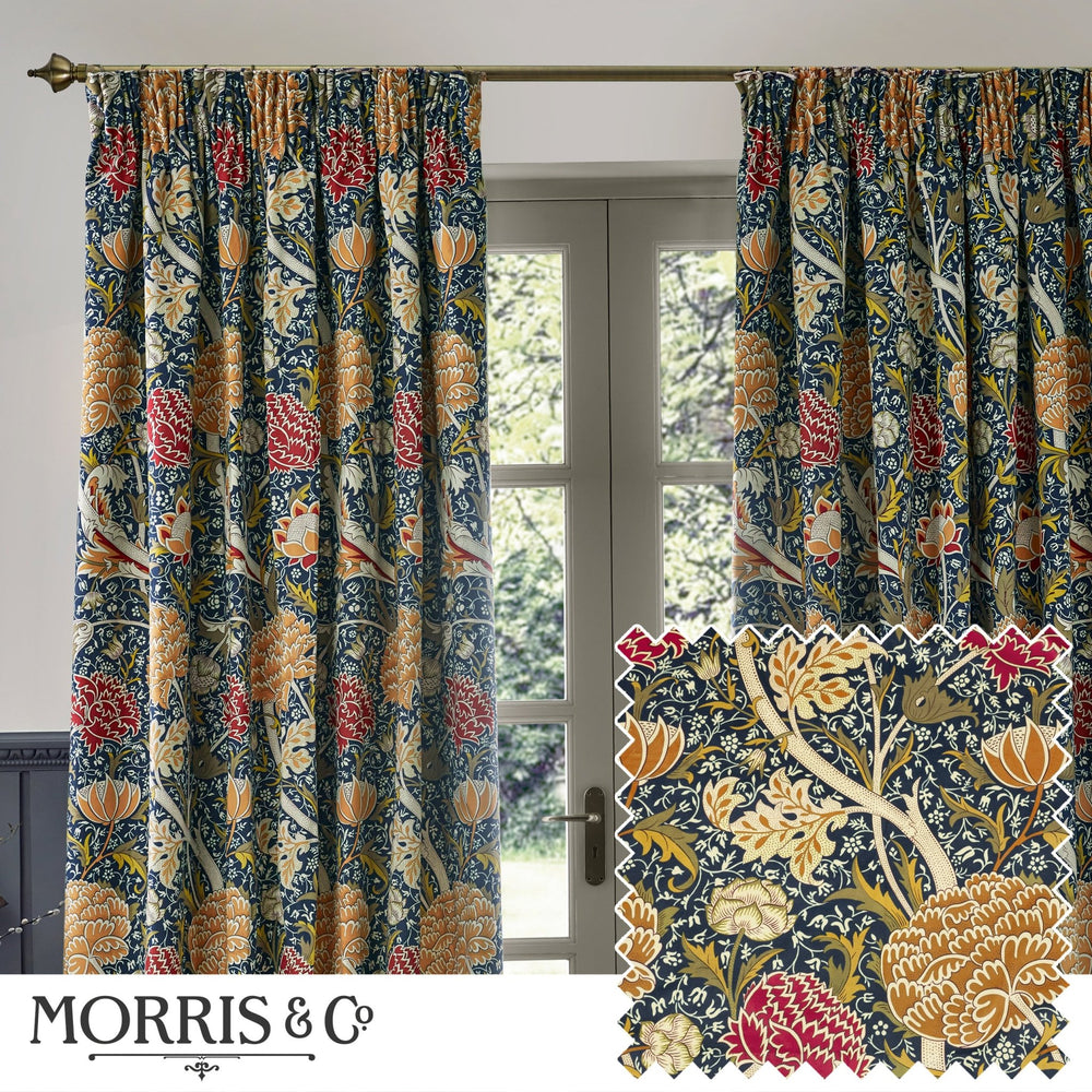 Cray 167x228 Pencil Pleat Curtains Indigo/berry - Canwell Interiors Limited - Riva
