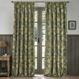 Cray 228x182 Pencil Pleat Curtains Sage/Sunflower - XShowhome Limited - Riva