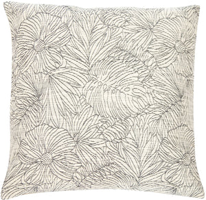 Cream Grey Jacquard Floral Design 50x50 - Canwell Interiors Limited - Malini