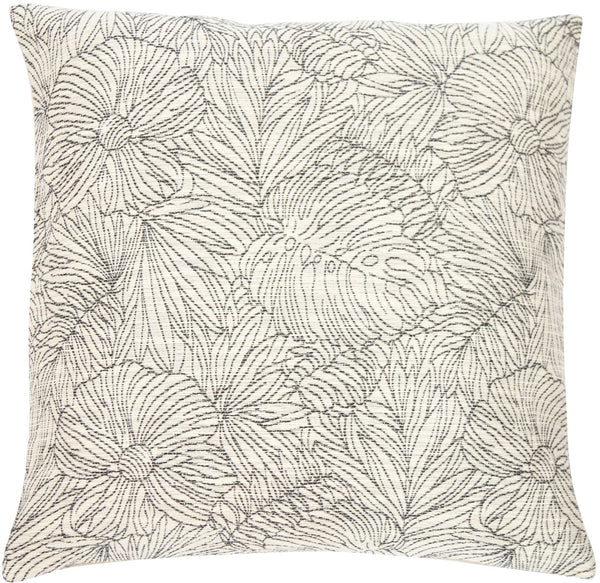 Cream Grey Jacquard Floral Design 50x50 - Canwell Interiors Limited - Malini