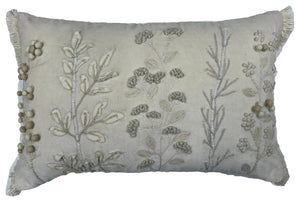 Cream Handknot Flw Stems Vel 40x60 - Canwell Interiors Limited - Malini