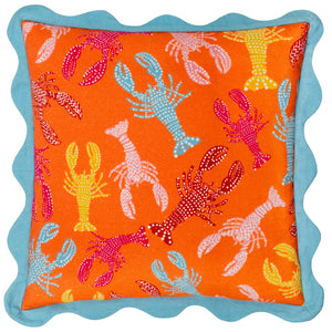 Crustaceans 50x50 Feather Filled Cushion Orangeade - Canwell Interiors Limited - Riva
