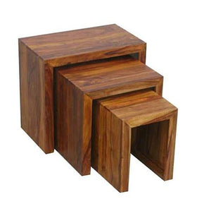 Cube Nest Tables Shesham Wood - Canwell Interiors Limited - Jaipur