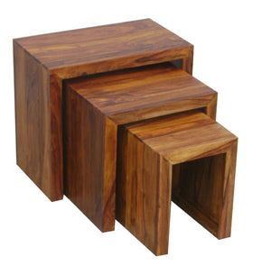 Cube Nest Tables Shesham Wood - Canwell Interiors Limited - Jaipur