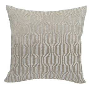 Cut Velvet Hills and Valleys Ivory 56x56 - Canwell Interiors Limited - Malini