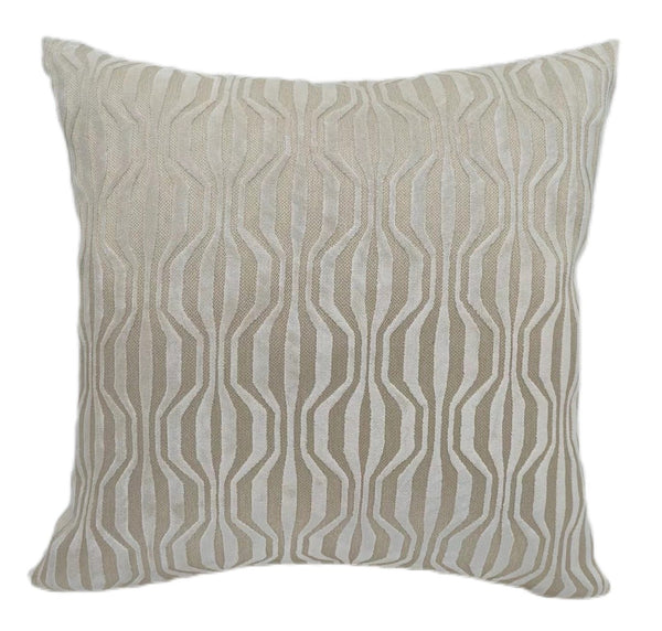 Cut Velvet Hills and Valleys Ivory 56x56 - Canwell Interiors Limited - Malini