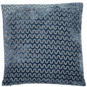 Cut Velvet Wave Blue 43x43 - Canwell Interiors Limited - Malini