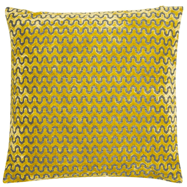 Cut Velvet Wave Mustard 56x56 - Canwell Interiors Limited - Malini