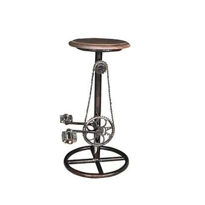 Cycle Stool - Wooden Top - Mango Wood Coffee Finish Seat Height:
