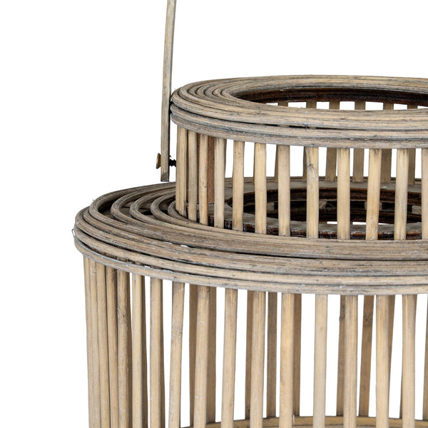 Cylinder Wicker Lantern with Glass Holder - Canwell Interiors Limited - Hills