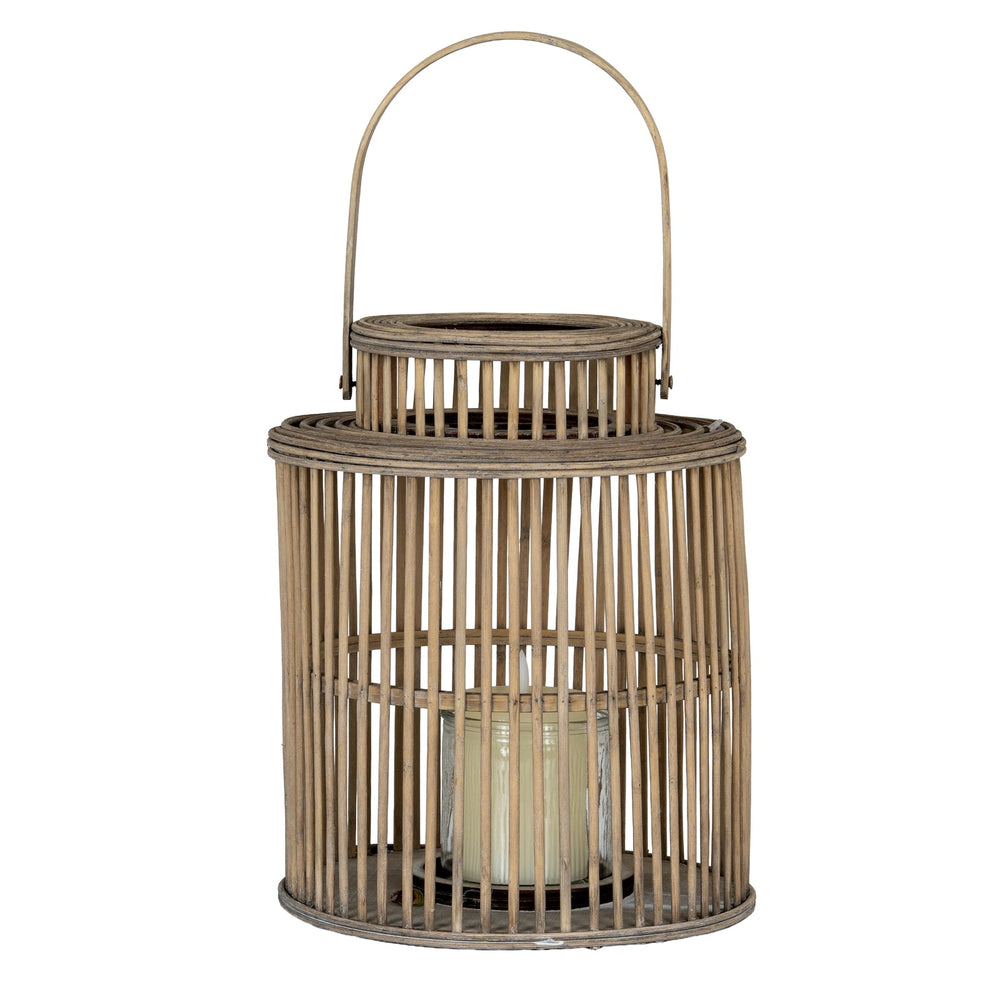 Cylinder Wicker Lantern with Glass Holder - Canwell Interiors Limited - Hills