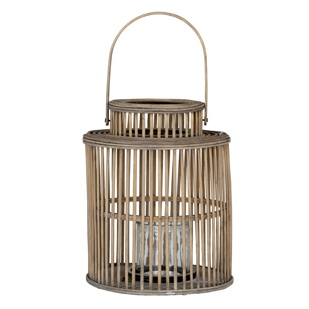 Cylinder Wicker Lantern with Glass Holder - Canwell Interiors Limited - Hills