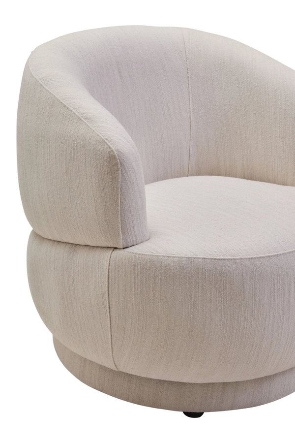 Dale Ivory Linen Curved Chair - XShowhome Limited - Xshowhome