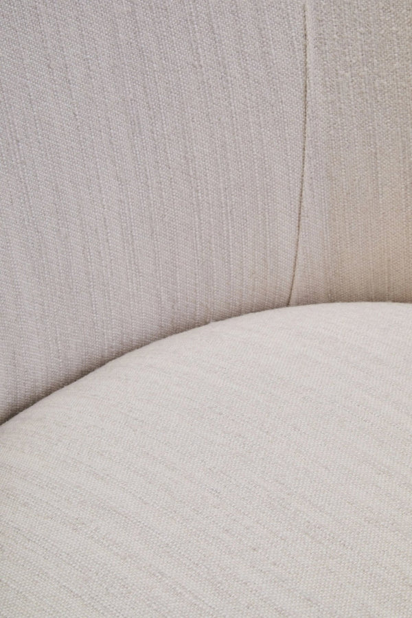 Dale Ivory Linen Curved Chair - XShowhome Limited - Xshowhome