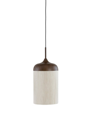 DANIA Pendant Light — Wood D Brown & Rope Cream - Canwell Interiors Limited - Light & Living
