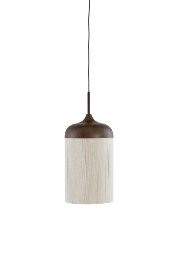 DANIA Pendant Light — Wood D Brown & Rope Cream - Canwell Interiors Limited - Light & Living