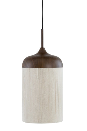 DANIA Pendant Light — Wood D Brown & Rope Cream - Canwell Interiors Limited - Light & Living