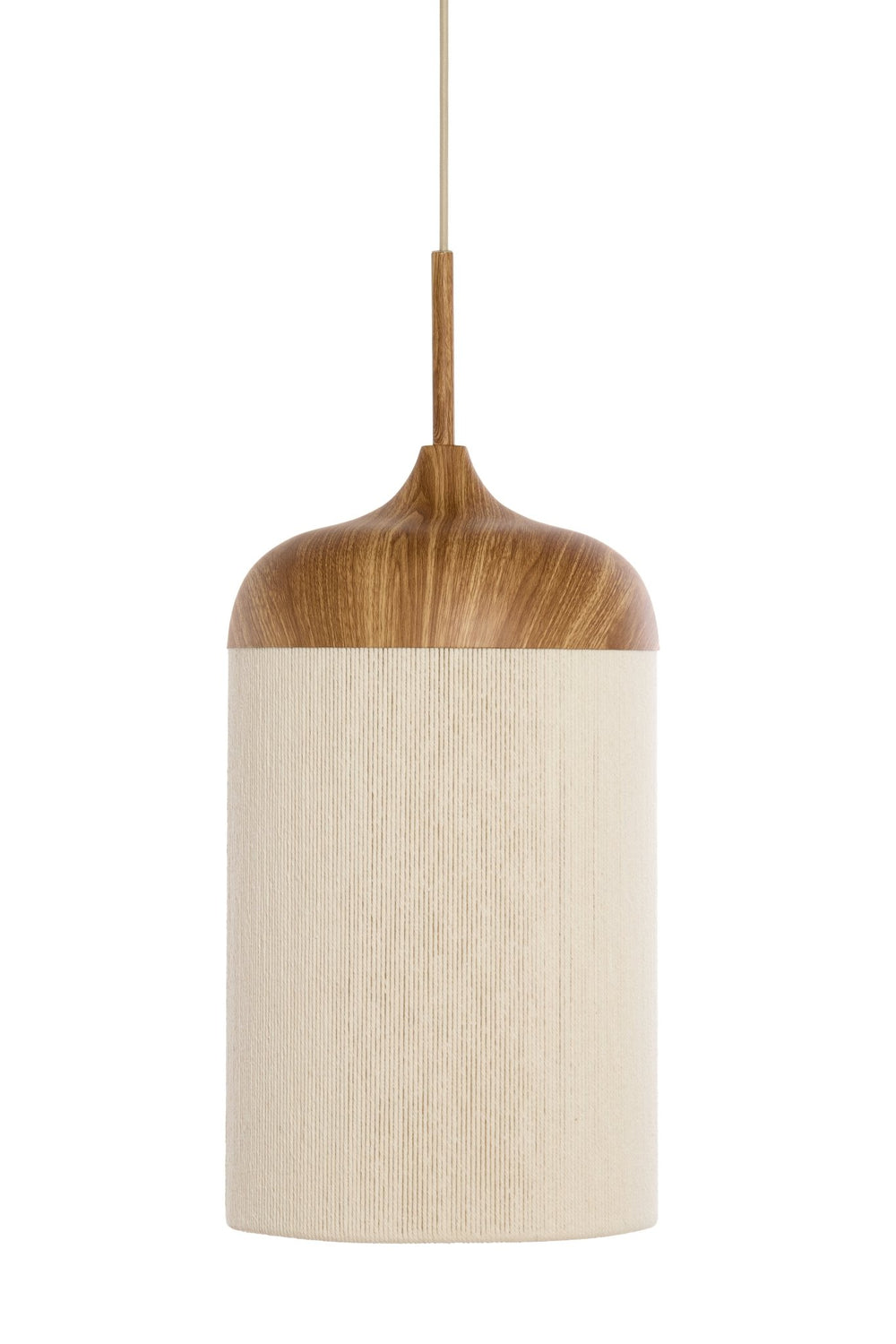 DANIA Pendant Light — Wood Natural & Rope Cream - Canwell Interiors Limited - Light & Living