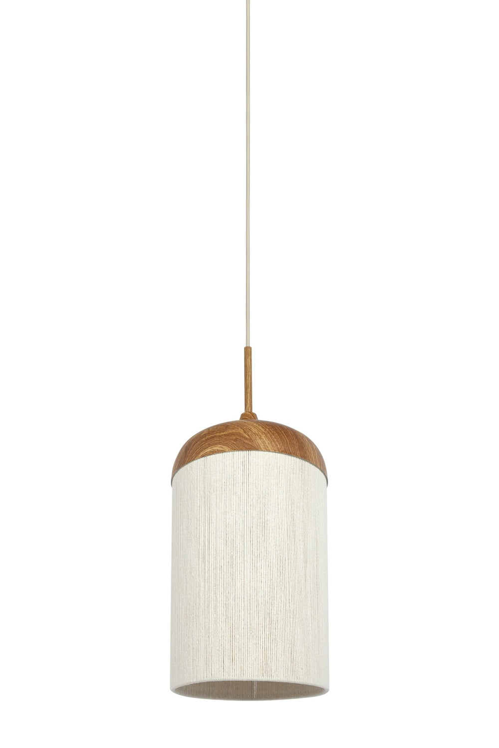 DANIA Pendant Light — Wood Natural & Rope Cream - Canwell Interiors Limited - Light & Living