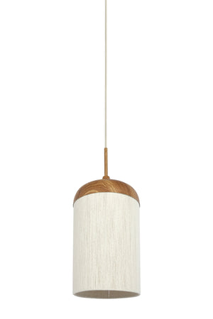 DANIA Pendant Light — Wood Natural & Rope Cream - Canwell Interiors Limited - Light & Living