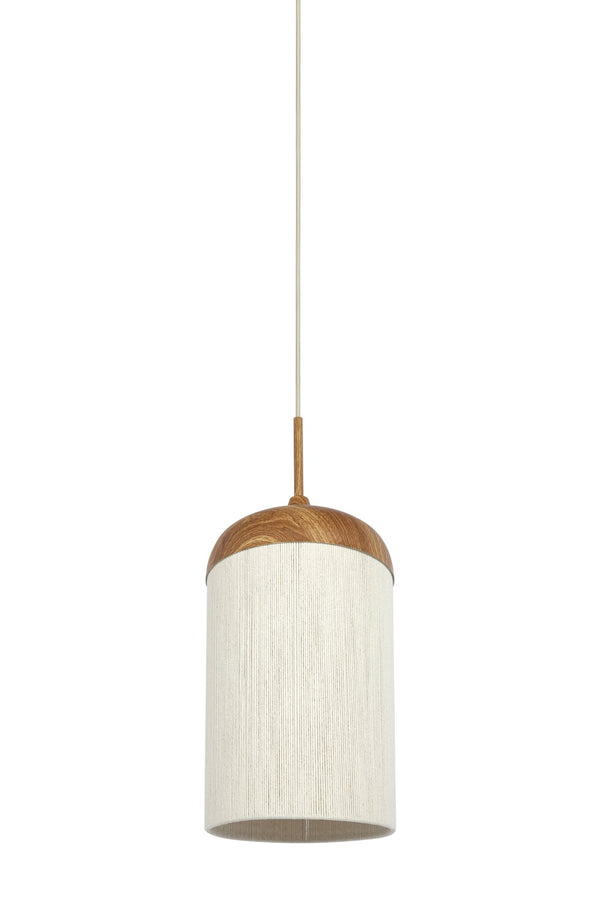 DANIA Pendant Light — Wood Natural & Rope Cream - Canwell Interiors Limited - Light & Living