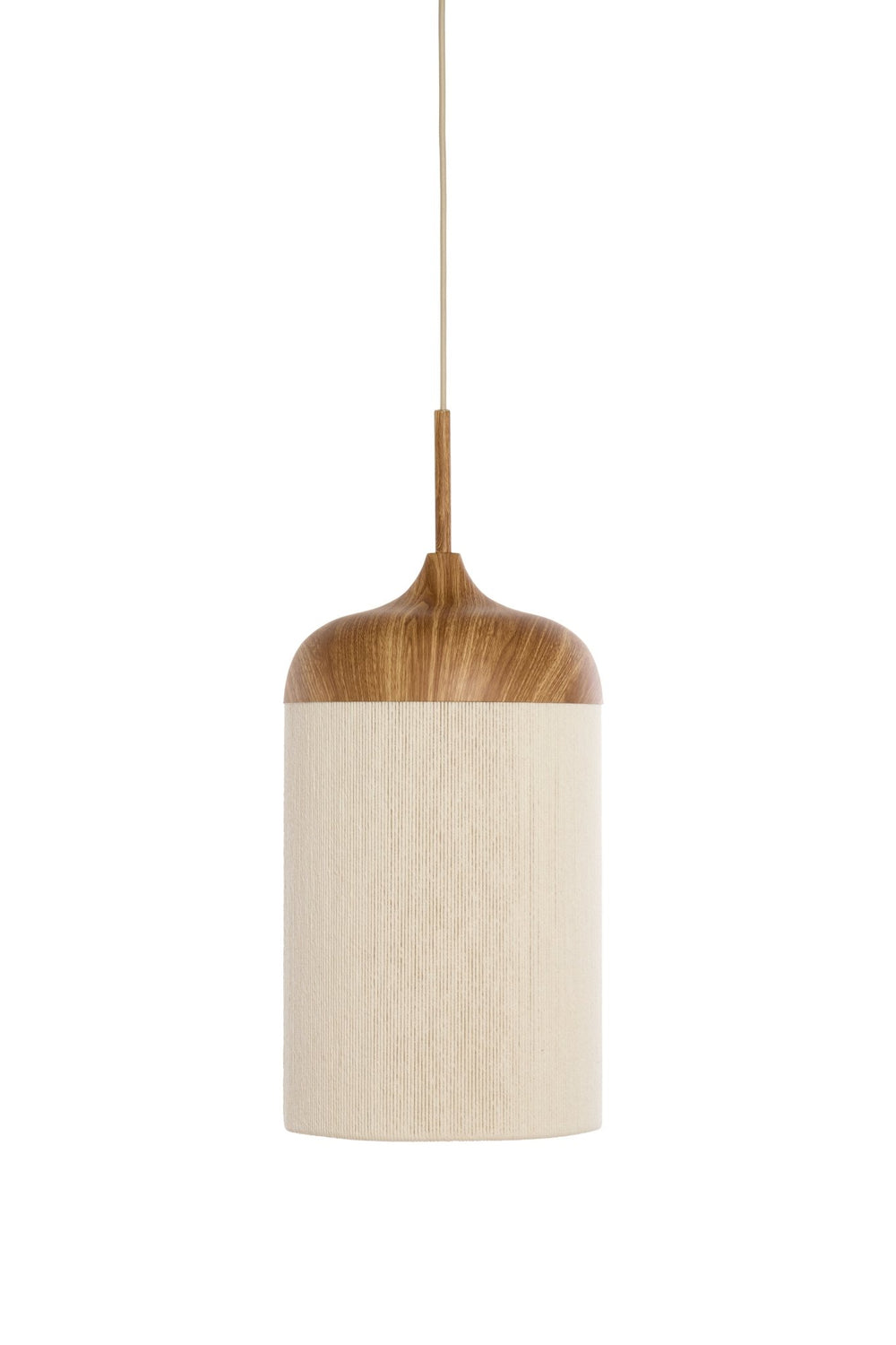 DANIA Pendant Light — Wood Natural & Rope Cream - Canwell Interiors Limited - Light & Living
