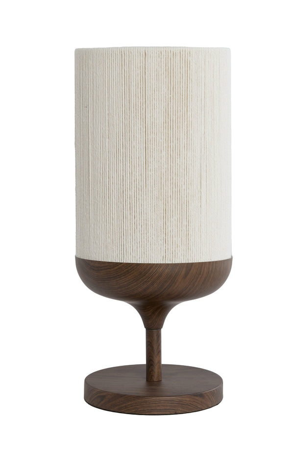 DANIA Table Lamp — Wood D Brown & Rope Cream - Canwell Interiors Limited - Light & Living