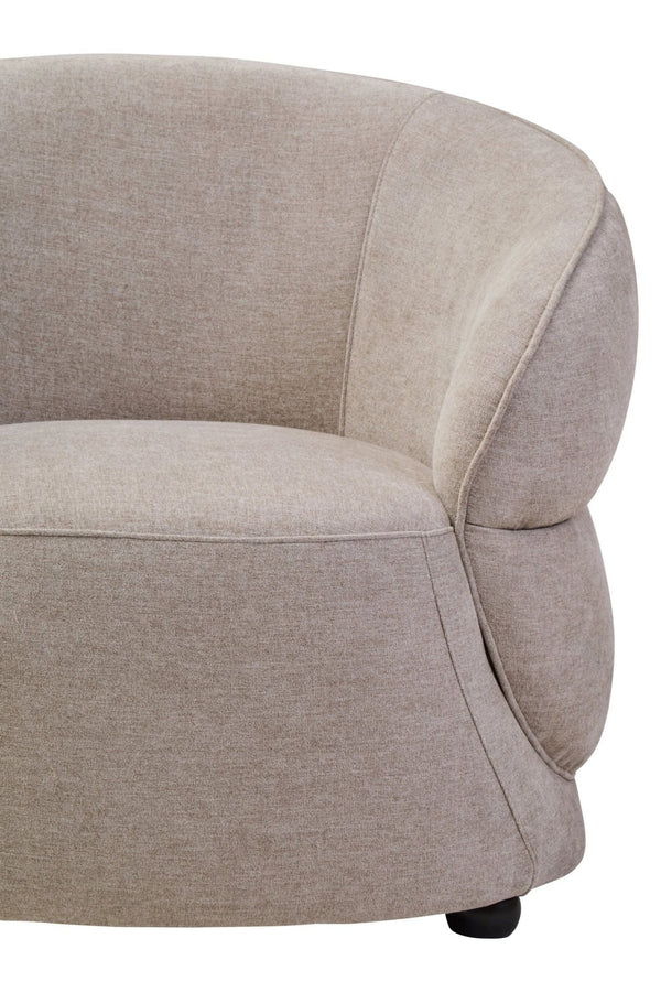 Daphne Taupe Chenille Curved Chair - XShowhome Limited - Xshowhome